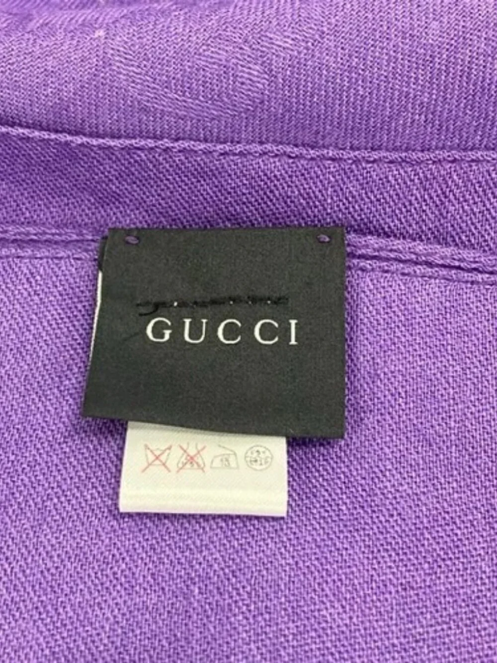 GUCCI Purple Wool Silk Scarf